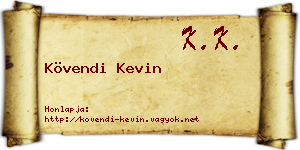 Kövendi Kevin névjegykártya