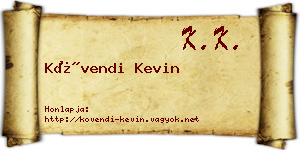 Kövendi Kevin névjegykártya