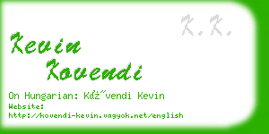 kevin kovendi business card